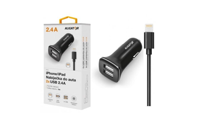 21073_800_600 Nabíječka do auta ALIGATOR pro iPh 5/6/7/8 s 2xUSB výstupem 2,4A, Turbo charge - Obrázek 1