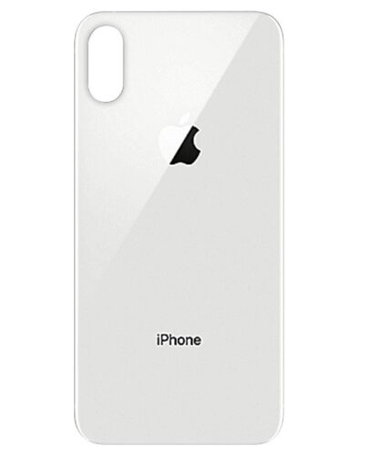 iPhone XS Sklo zadního krytu s větším otvorem na kameru bílý